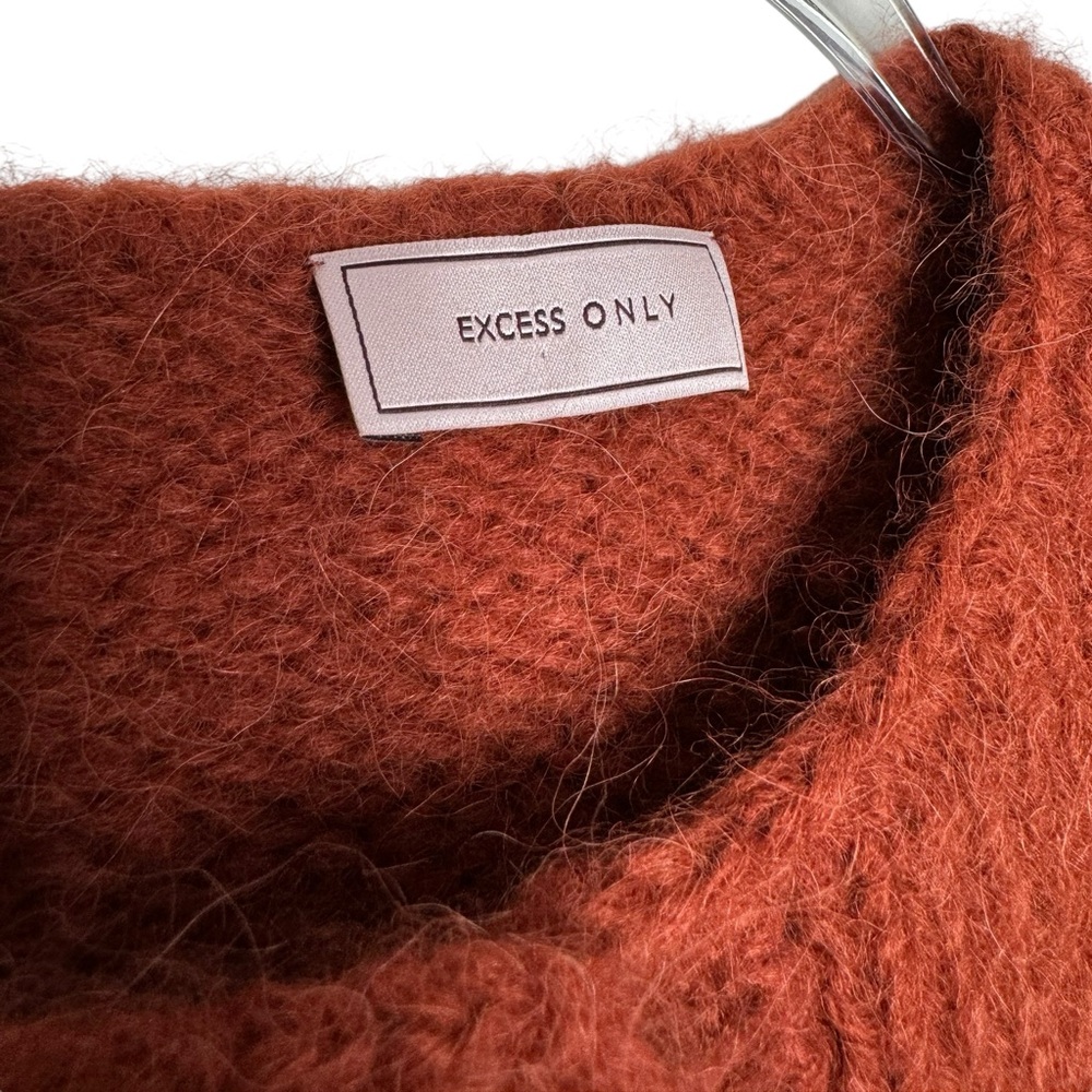 EXCESS ONLY | Sustainable Handmade Mohair Angora Bell Sleeve Cropped Cardigan - Picture 2 of 9